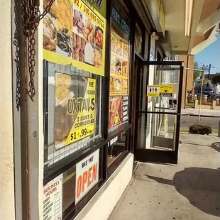 Front entrance, hours, specials