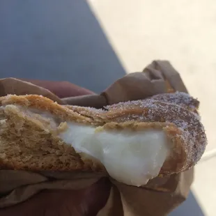 a half eaten pastry