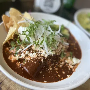 Chicken mole enchiladas