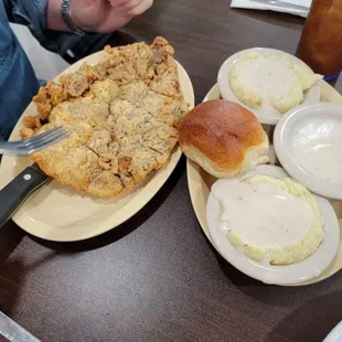 Chicken Fried Steak and I like potatoes so mine are doubled