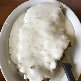 Zoom in action..My buddy big ass chicken fried steak! He said it was good..