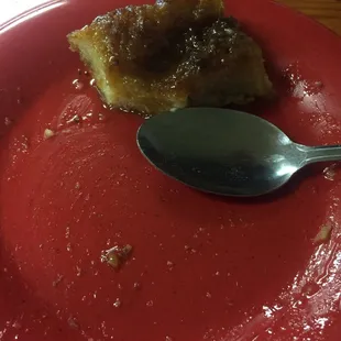 This is my last few bites of the best bread pudding I've ever had!