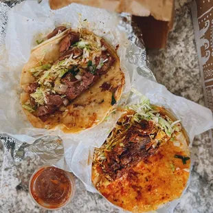 Lengua taco + Al pastor taco / $3.50 each (delivery pricing)