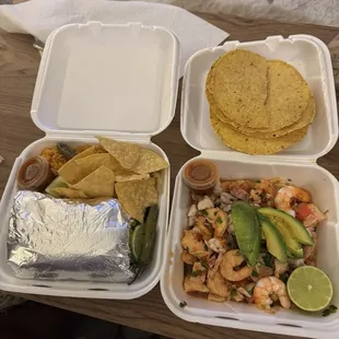 Three 3 Taco Combo Plate Mixta Ceviche Tostada