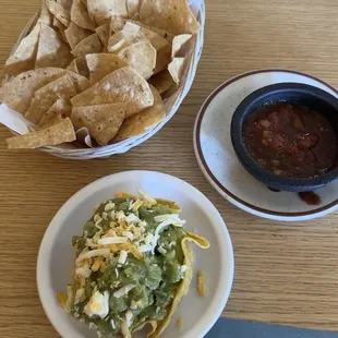 Chips &amp; salsa and an order of guacamole