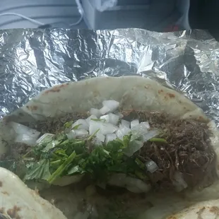 Barbacoa w onions and cilantro.
