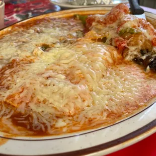 Chile relleno and cheese enchilada
