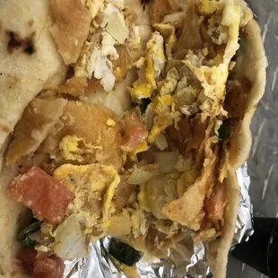 Migas a la mexicana. Sorry I already took a bit. Pretty good