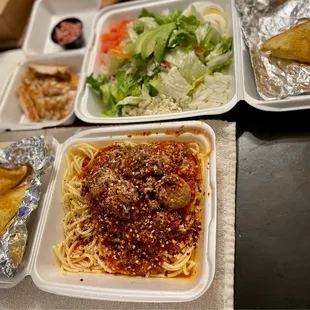 Spaghetti and Meatball Mondays and a Cobb salad.