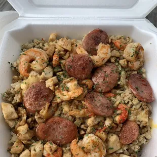 Dneal Boudin Rice Bowl with Crawfish $16.49