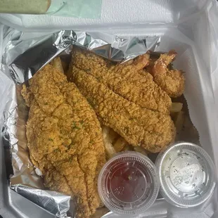 Catfish and Shrimp with Fries