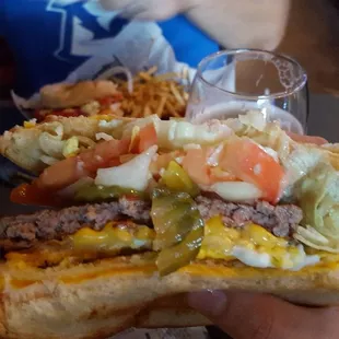 Cross section of the Glory Days burger.