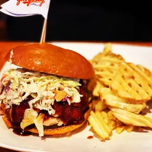 Pulled chicken sandwich.