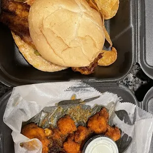 Buffalo Cauliflower Wings  Hot Fish Sandwich