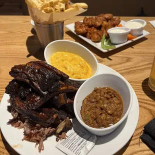 Twisted ribs and pork (omg so much food!!) and boneless wings.