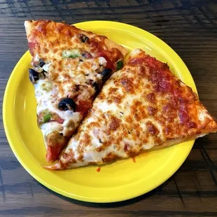 Pizza by the Slice - The Works and Pepperoni - Each 7" x 5"