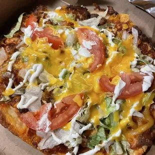 Small taco pizza