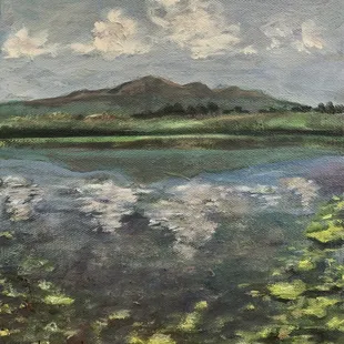 "Reflections of Pike's Peak" 8x10 oil painting