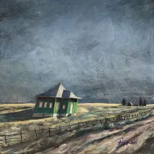 "Back on the Range" 12x12 oil painting