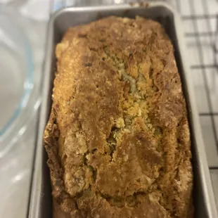 a loaf of bread in a pan