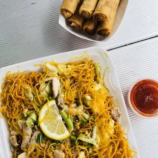 Pancit (small) and Lumpia (order of 6)