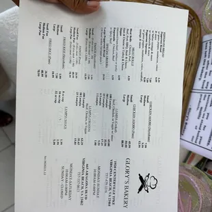 Updated menu, June 12