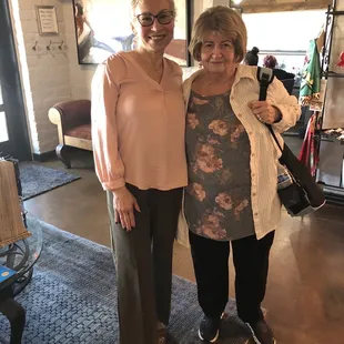 Maria the hairdresser on the left and my mom