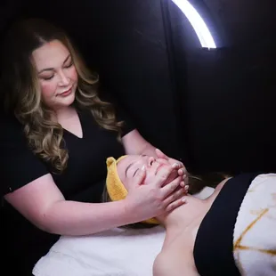 Face Massage During Facial