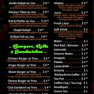 menu