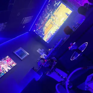 a video game on the wall