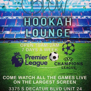 Come watch all the premier league &amp; champions league games live on your large screen.