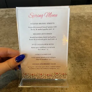 Spring menu