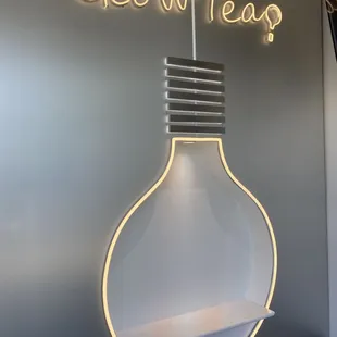 a hanging light bulb