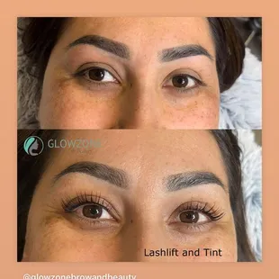 Lash lift and tint