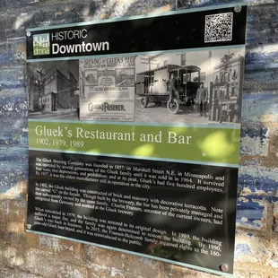 Placard on the outside wall tells its history