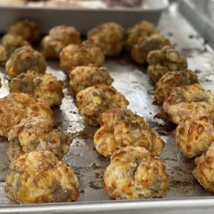 ows a tray of biscuits