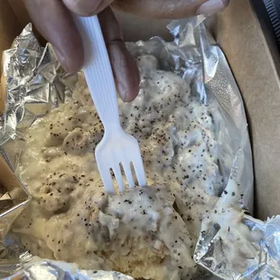 Sausage gravy biscuits