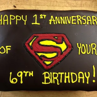 Decorated 1/4 Sheet Chocolate Paradise Cake without the "bumps"