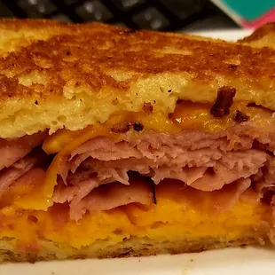 Grilled Ham and Cheese Sandwich on Gluten Free Specialties White Bread