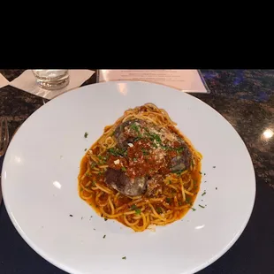 Spaghetti and meatballs