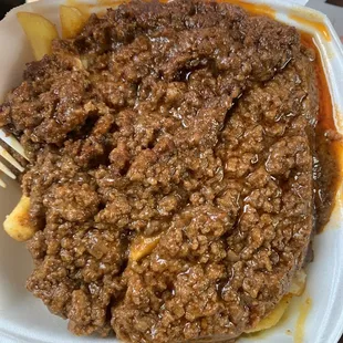 ground beef in a styrofoam container