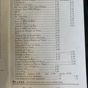 menu