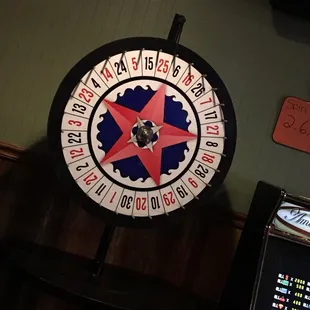 Spin for a free drink (purchase required)