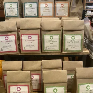 a variety of tea bags