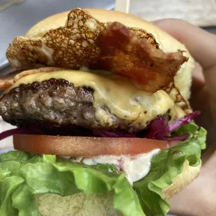 bacon egg cheeseburger