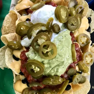 Classic nachos with beans!