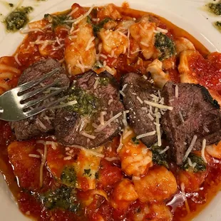 Steak and gnocchi pasta (forgot real name)