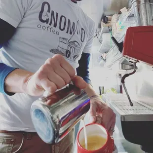 Just fixing up a delicious latte