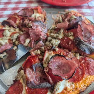 All meat pizza