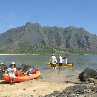 On the beach at Chinaman&apos;s Hat.